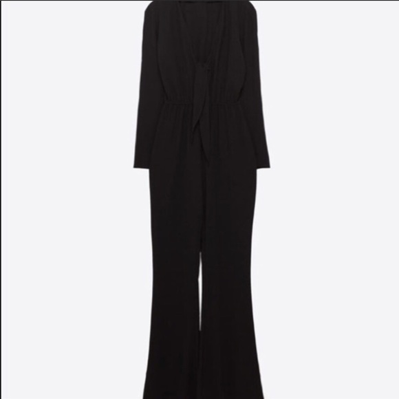 Zara Plunging Neckline Jumpsuit Black - Picture 4 of 6